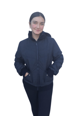PARKA AZUL MUJER CON GORRO